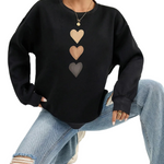 Sweatshirt mit verspieltem Herzchen-Print – Produktansicht 1