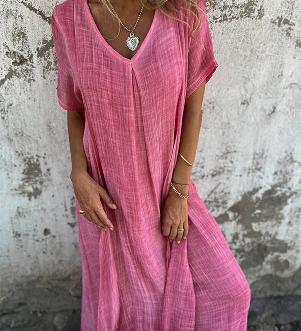 Bequemes Maxikleid mit floralem Muster – Produktansicht 5
