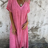 Bequemes Maxikleid mit floralem Muster – Produktansicht 6
