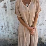 Bequemes Maxikleid mit floralem Muster – Produktansicht 11