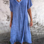 Bequemes Maxikleid mit floralem Muster – Produktansicht 1