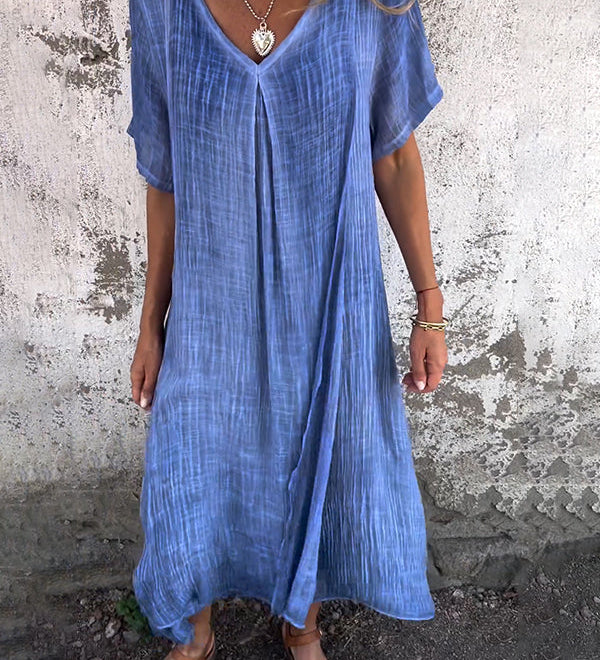 Bequemes Maxikleid mit floralem Muster – Produktansicht 1