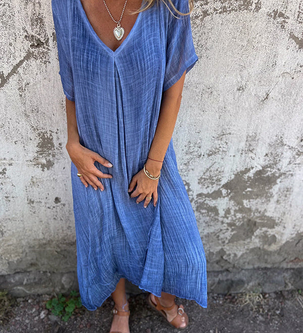 Bequemes Maxikleid mit floralem Muster – Produktansicht 2