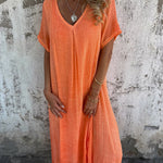 Bequemes Maxikleid mit floralem Muster – Produktansicht 7