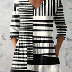 Lockere Bluse in langer Form mit Statement-Muster – Produktansicht 2