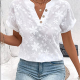 Bluse mit V-Ausschnitt und floralem Design – Produktansicht 2