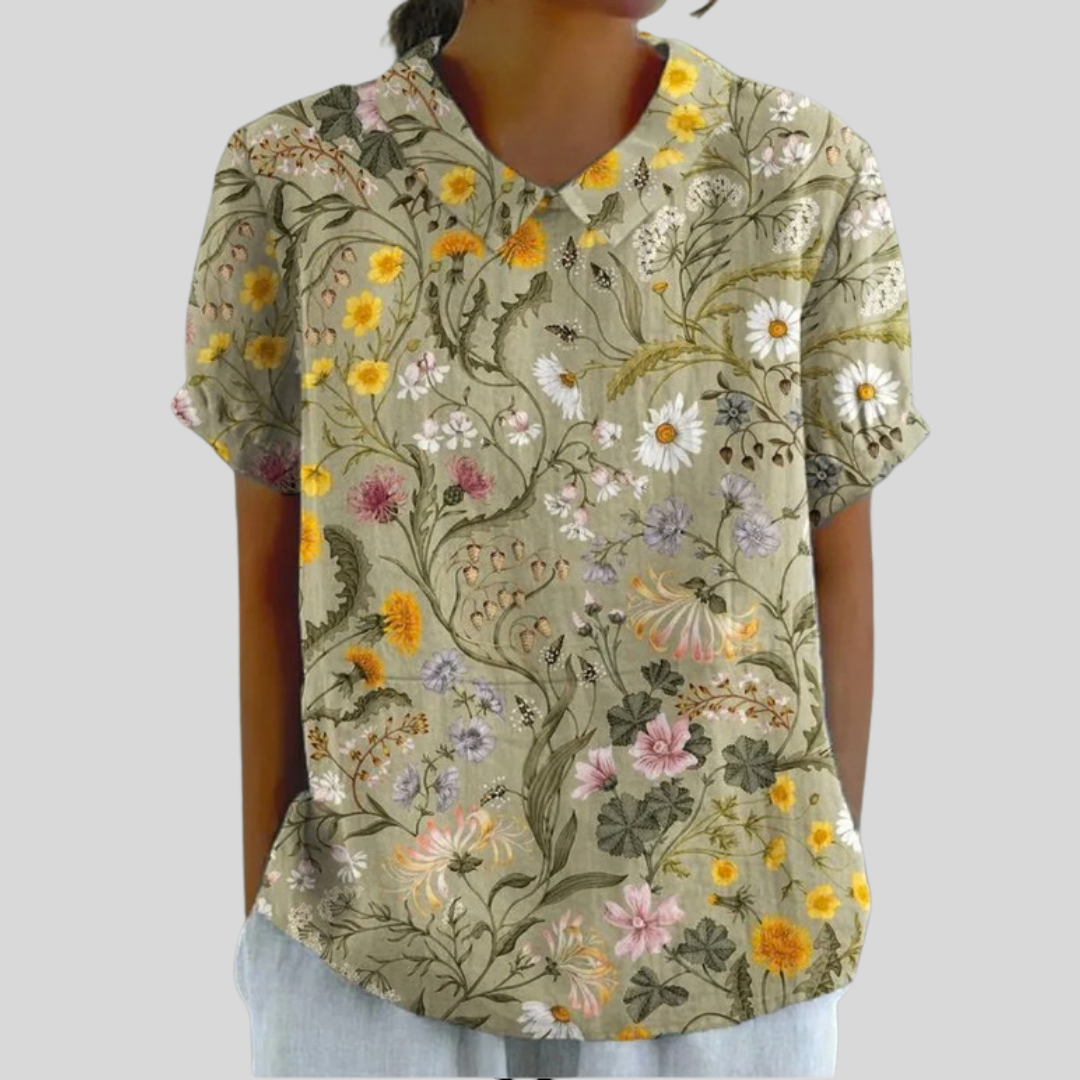 Elegantes Oberteil mit floralem Dessin – Produktansicht 1