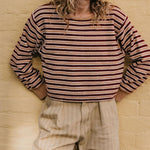 Gestreifter Colorblock-Pullover aus weichem Strick – Produktansicht 5