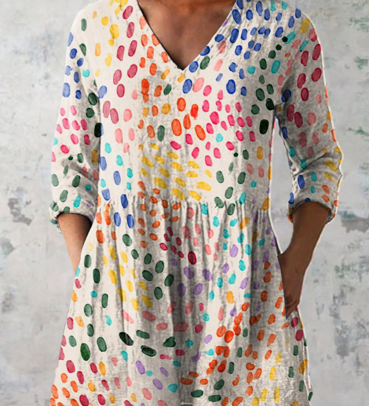 Lange Bluse mit auffälligem Muster – Produktansicht 2