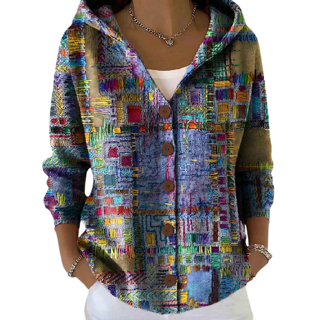Bequemer Strickcardigan mit Kapuze – Produktansicht 1