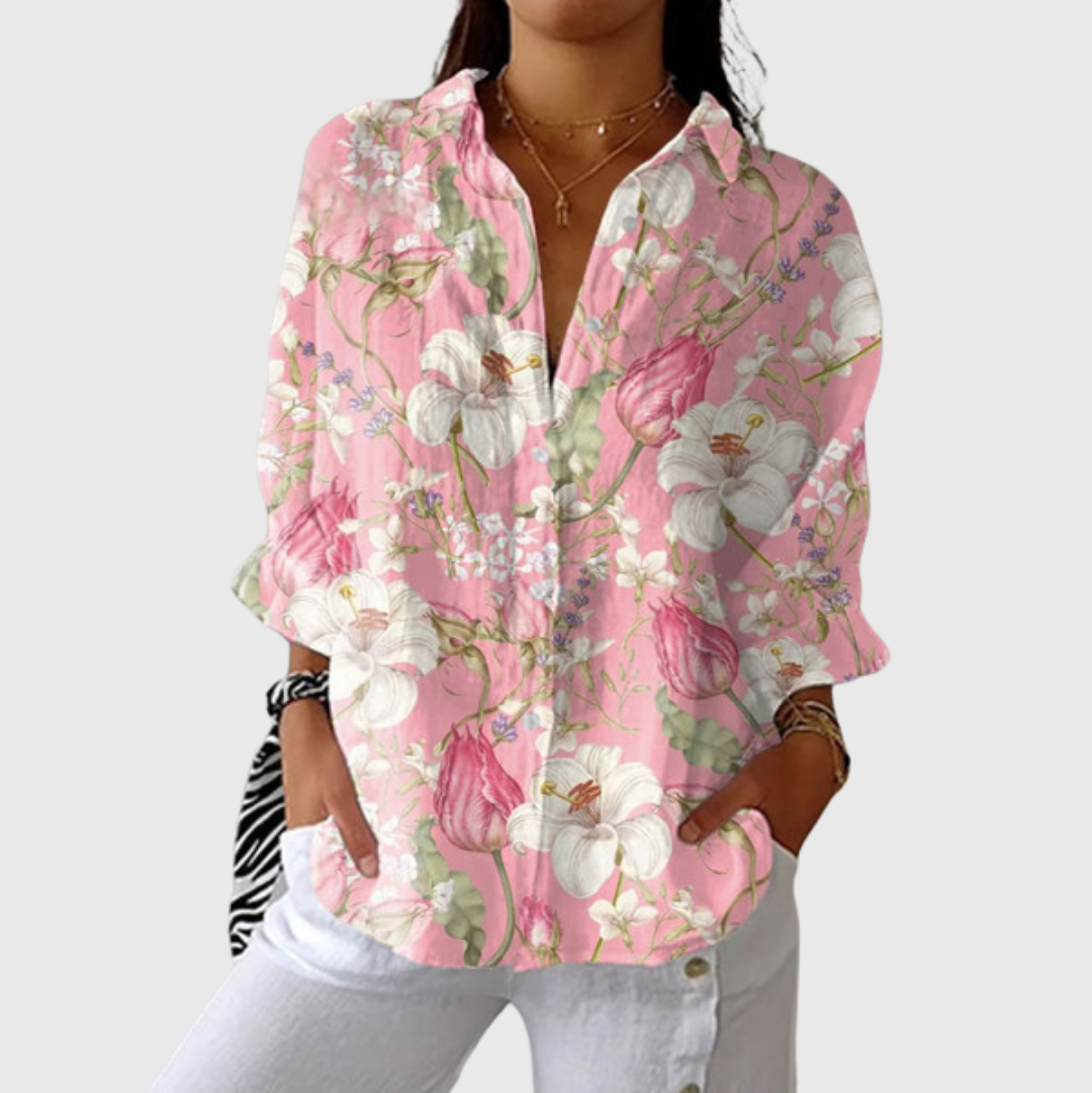 Farbenfrohe Bluse aus leichtem Material – Produktansicht 1