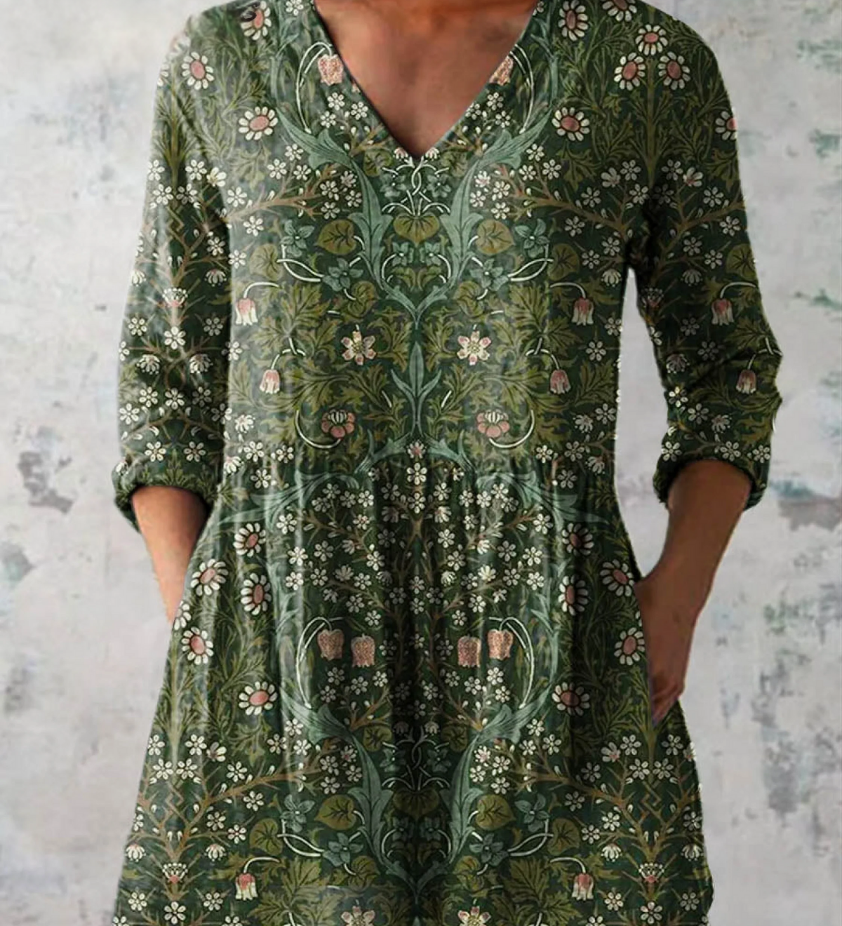 Lange Bluse mit ausdrucksstarkem Musterdruck – Produktansicht 2