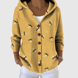 Strickjacke mit Kapuze in bequemem Schnitt – Produktansicht 2