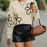 Weicher Pullover mit zarter Blumenstickerei – Produktansicht 10