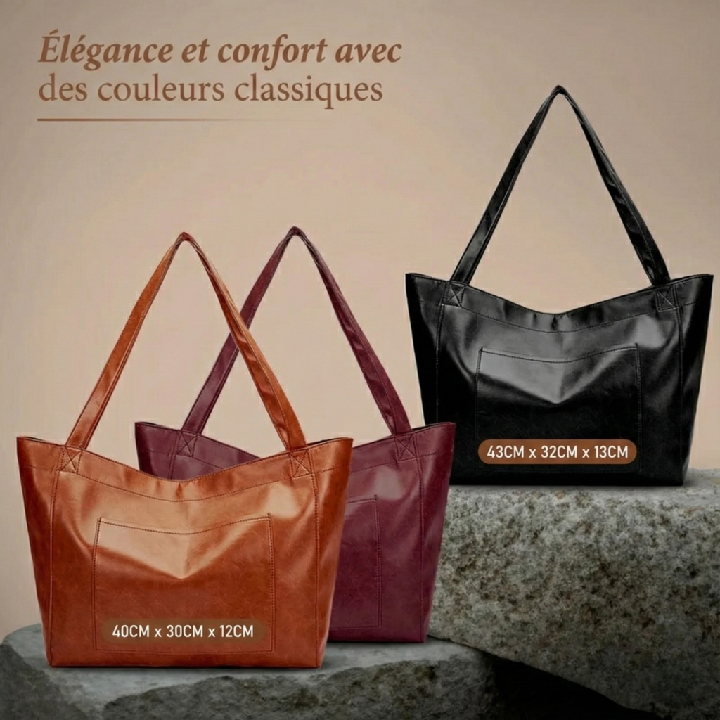 Vintage-Schultertasche aus Leder – Produktansicht 2