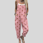 Bequeme Latzhose mit Punkten in Rosa – Produktansicht 1
