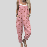 Bequeme Latzhose mit Punkten in Rosa – Produktansicht 1