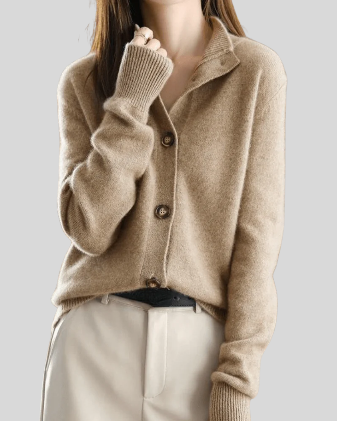 Cardigan aus Wollmischung mit V-Ausschnitt – Produktansicht 4