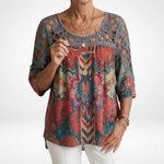 Lockere Bluse mit ethnischem Muster – Produktansicht 4