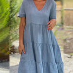 Bequemes Sommerkleid mit V-Ausschnitt – Produktansicht 9