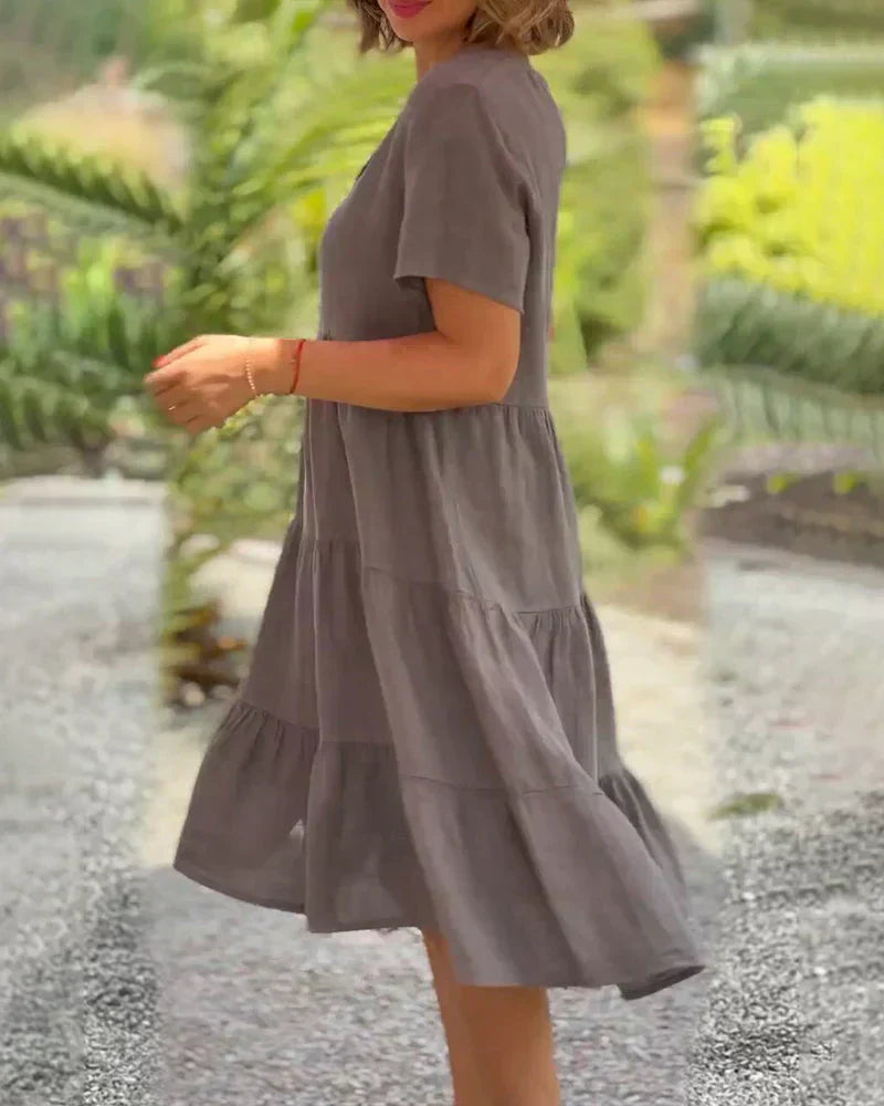 Bequemes Sommerkleid mit V-Ausschnitt – Produktansicht 6