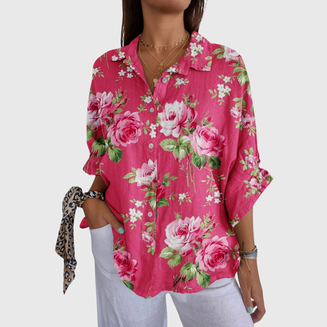 Bunte, leichte Bluse mit Druckmuster – Produktansicht 1