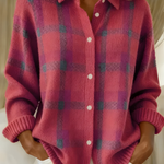 Weicher Cardigan mit elegantem Karomuster – Produktansicht 4