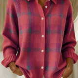 Weicher Cardigan mit elegantem Karomuster – Produktansicht 4