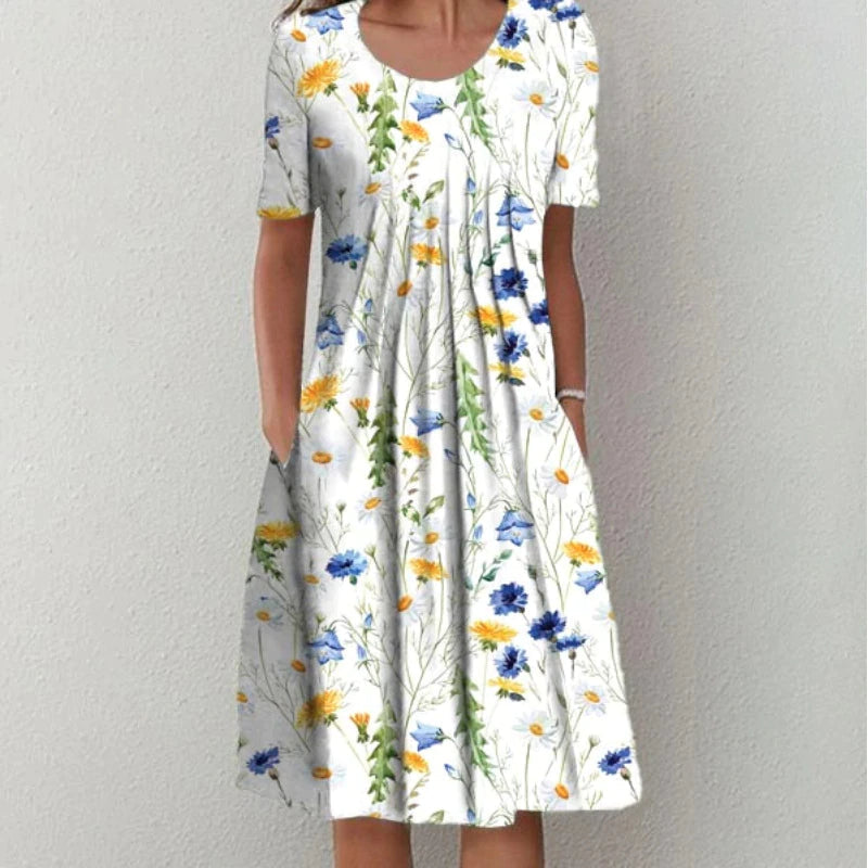 Elegantes Blumenkleid mit praktischen Taschen – Produktansicht 2