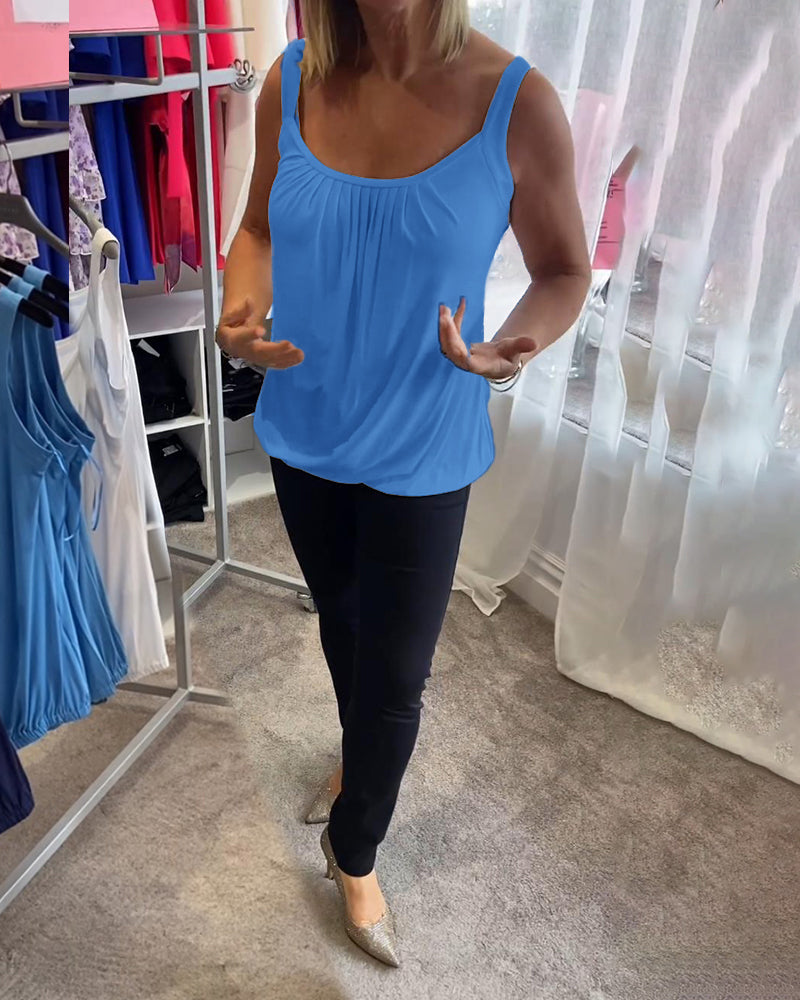 Ärmelloses Shirt mit Raffung – Produktansicht 10