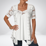 Bluse mit Spitze und quadratischem Ausschnitt – Produktansicht 14