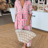 Midikleid mit floralen Mustern und V-Ausschnitt – Produktansicht 10