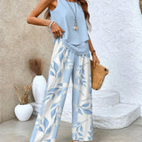 Elegantes Set aus Oberteil und Hose in ärmelloser Form – Produktansicht 2