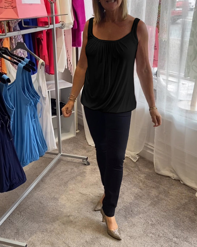 Ärmelloses Shirt mit Raffung – Produktansicht 22