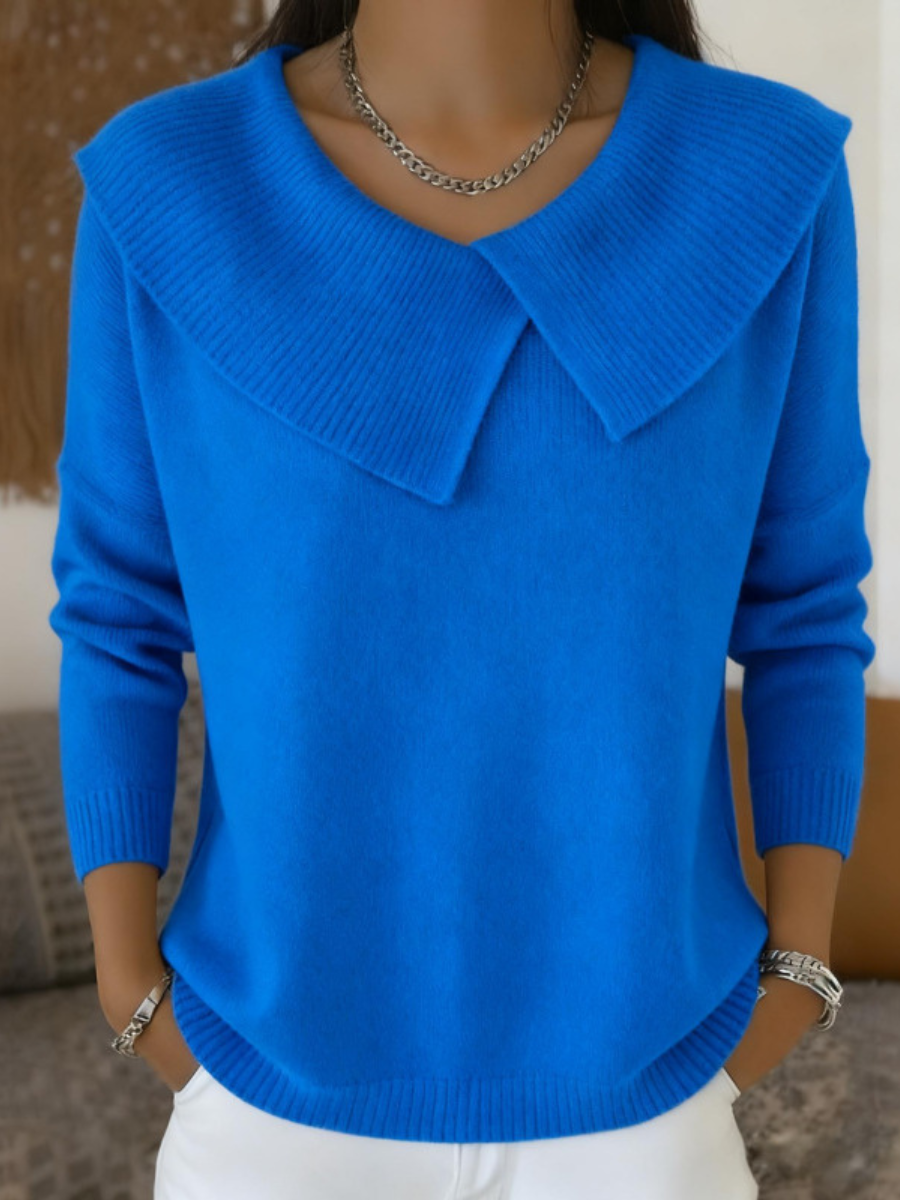 Feiner Strickpullover mit geripptem Stehkragen – Produktansicht 6