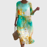 Elegantes Maxi-Blumenkleid mit floralen Motiven – Produktansicht 2