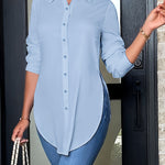 Elegante Bluse mit Knopfleiste und Reverskragen – Produktansicht 5
