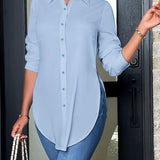 Elegante Bluse mit Knopfleiste und Reverskragen – Produktansicht 5