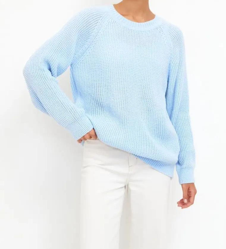 Unifarbener Grobstrick-Pullover in bequemer Passform – Produktansicht 11
