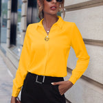 Langärmelige Bluse mit Kragen und Perlendetails – Produktansicht 16
