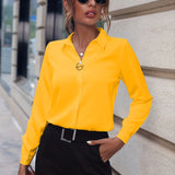 Langärmelige Bluse mit Kragen und Perlendetails – Produktansicht 16
