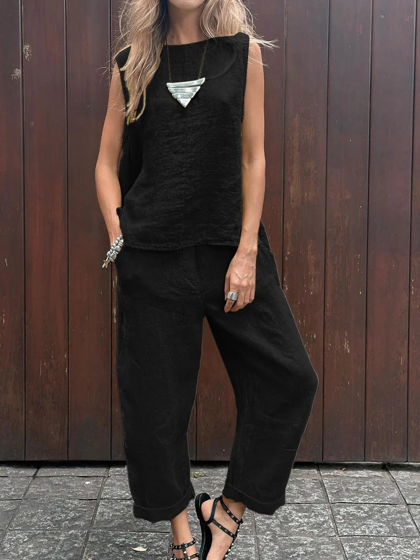 Elegantes zweiteiliges Ensemble in ärmelloser Form – Produktansicht 8