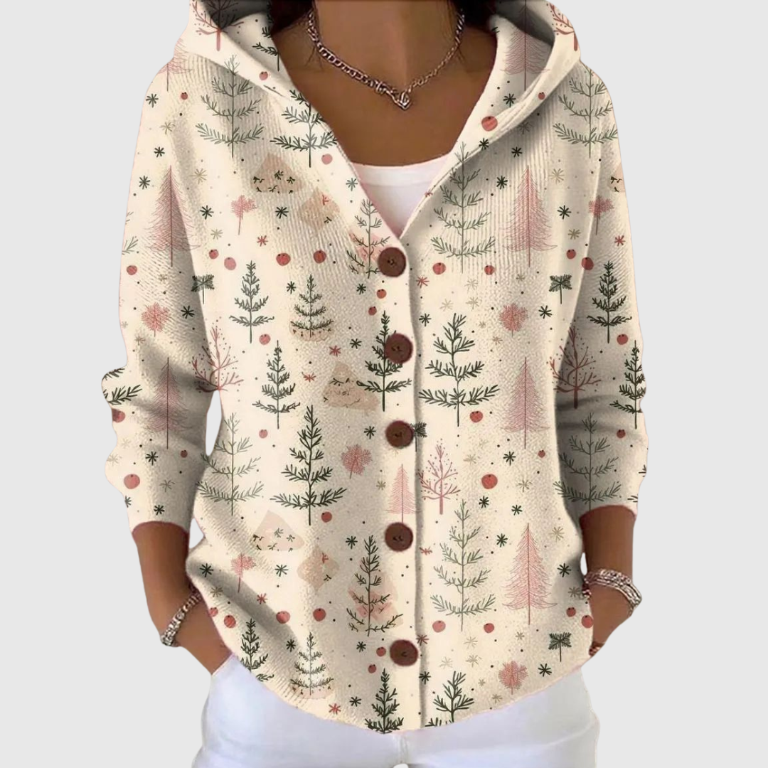 Weiche Kapuzen-Strickjacke für kühle Tage – Produktansicht 1