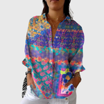 Leichte Blumenbluse in kräftigen Farben – Produktansicht 1