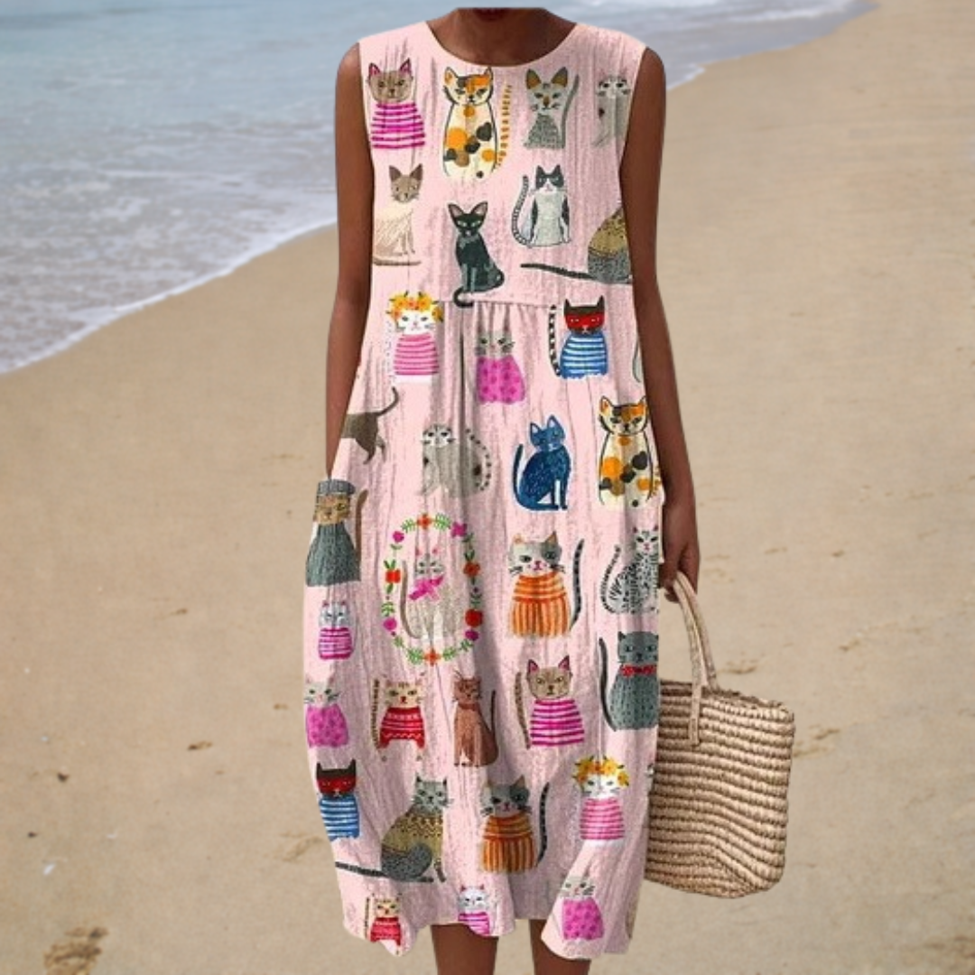Leichtes Sommerkleid in ärmelloser Form – Produktansicht 1