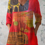 Longbluse mit lebendigem Musterspiel – Produktansicht 2