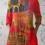 Longbluse mit lebendigem Musterspiel – Produktansicht 2