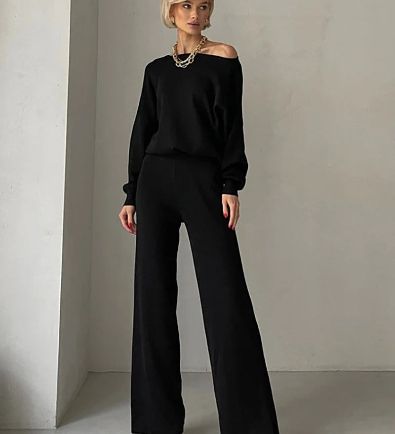 Elegantes Set aus Oberteil und Hose im schulterfreien Schnitt – Produktansicht 10