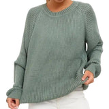 Unifarbener Grobstrick-Pullover in bequemer Passform – Produktansicht 5