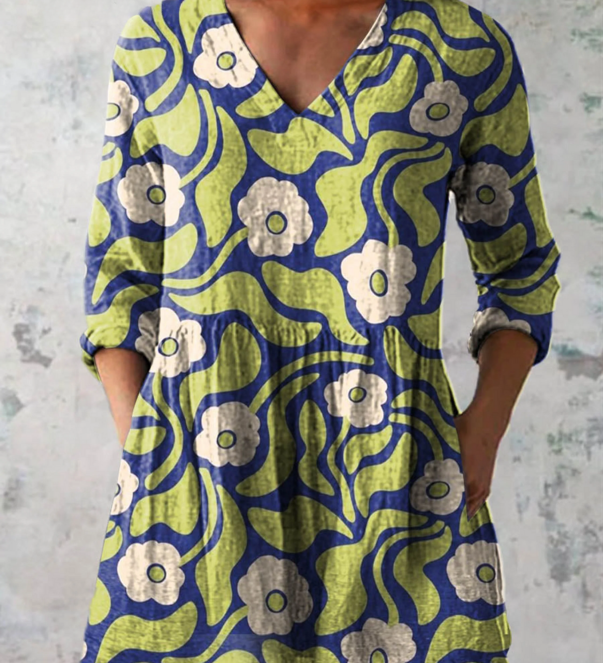 Lange Bluse mit auffälligem Muster – Produktansicht 2
